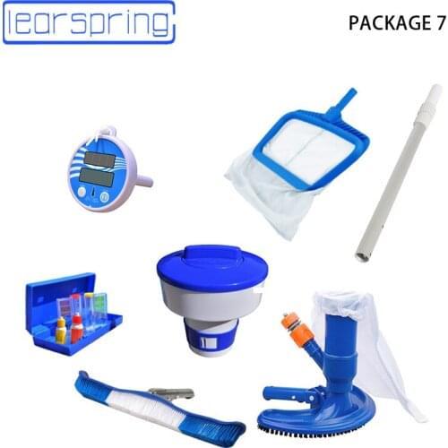 Pool Accessories skimmer Automatic Dispenser 1 lots package Vacuum Cleaner with Brush Swimming Pool cleaning and suction tool