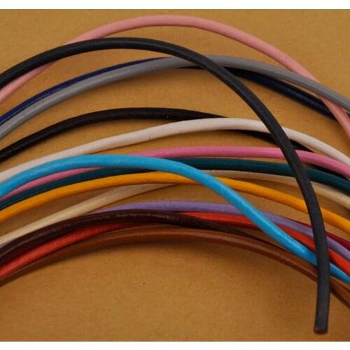 Free Ship! 100m 1mm 1.5mm 2mm 3mm Colors Round Genuine Leather Cord Leather Rope Leather String Jewelry Making Supplies