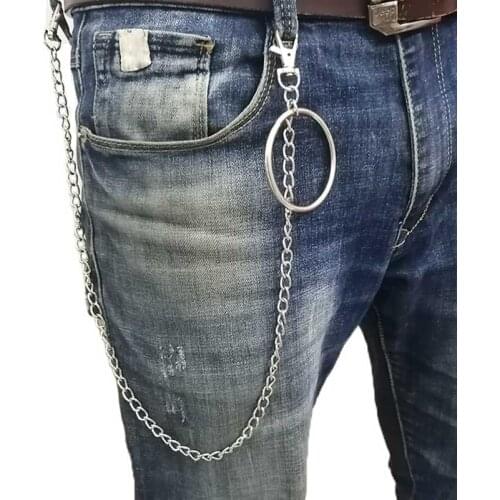 Big Ring Pendant Key Chain Rock Punk Trousers Hipster Keychains Pant Jean Keychain Hip Hop Trouser Decor Accessories