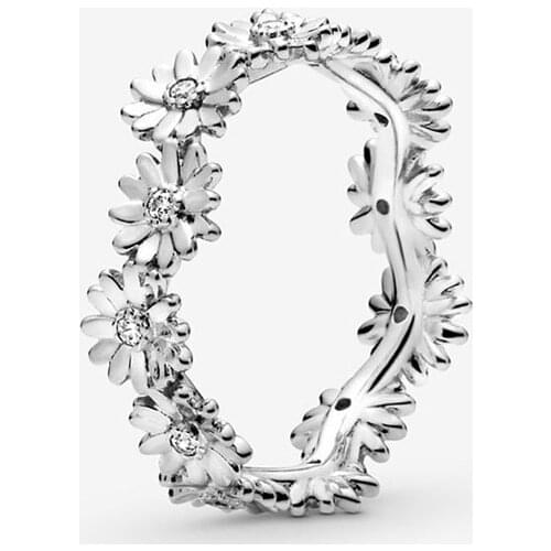 CodeDog 100% Real Sterling Silver 2020 Spring Flower Lucky Rings Silver Daisy Flower Ring For Women Making Jewelry CMR095