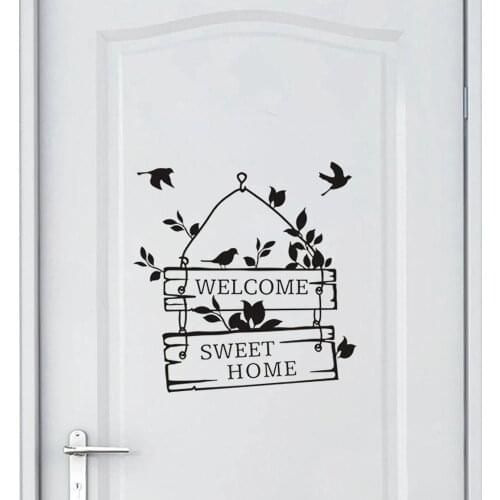 Welcome To Sweet Home Bird Wall Mural For Home Decor Living Room Decoration Wallpaper Removable Vinyl Art Wall Sticker Y-327