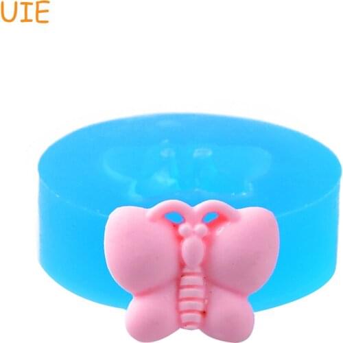 DYL153U Butterfly Flexible Silicone Push Mold 17mm - Bakeware Polymer Clay Sugarcraft Cabochon Molds, Food Safe