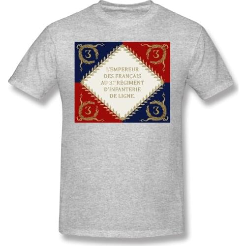 Napoleonic French Regimental Flag '3me' 1804 Shower Humor Mens Basic Short Sleeve T-Shirt R324 Tees Tops European Size