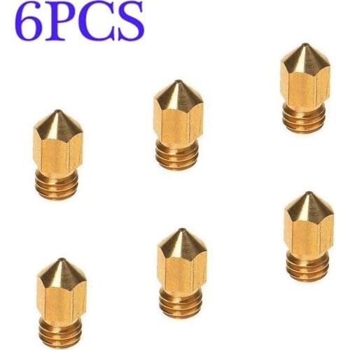 3D Printer Head(6PCS),6PCS 3D Printer 0.4mm Extruder Brass Nozzle Print Head for MK8 1.75mm ABS PLA Printer(0.4mm)