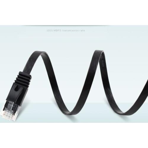 10M 33FT Pure copper wire CAT6 Flat UTP Ethernet Network Cable RJ45 Patch LAN cable black white color