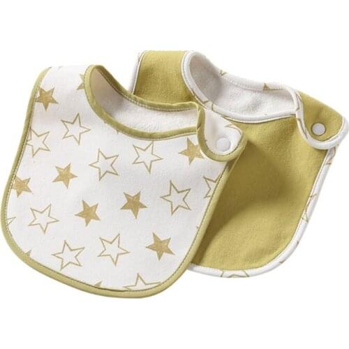 2Pcs Baby Feeding Bib Waterproof Apron Towel Toddler Dinner Bandanas Burp Cloths