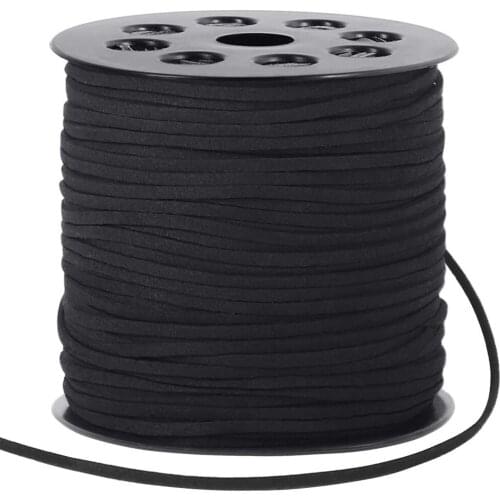 100yard(92m)/roll 3mmx1mm lace leather Flat Faux Suede Cords Korean thread string Rope diy finding wire mixed black white brown