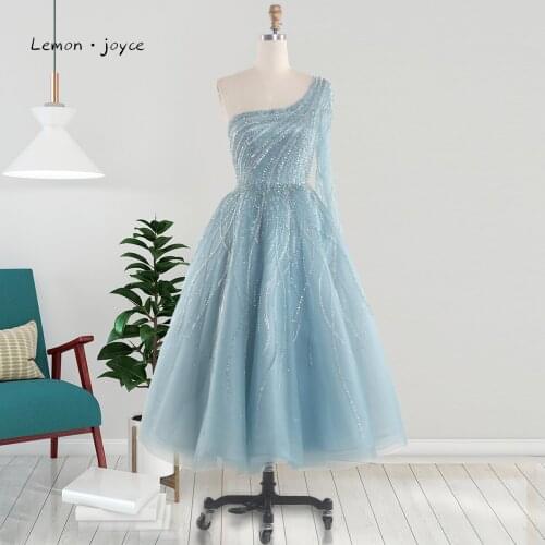 Lemon·joyce Womens One Shoulder Evening Dresses