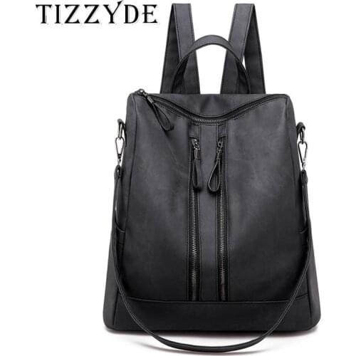 2019 Hot Sale Fashion Women Backpack High Quality PU Leather Backpacks for Teenage Girls School Shoulder Black Backpack ZZL195
