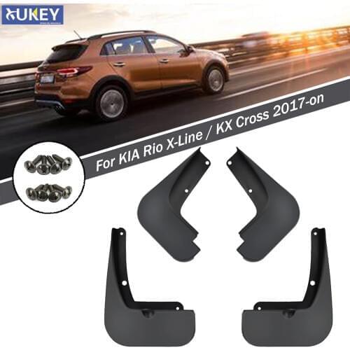 OE Styled Molded Car Mud Flaps For KIA Rio X-Line KX Cross 2017-on Mudflaps Splash Guards Flap Mudguards Car Styling