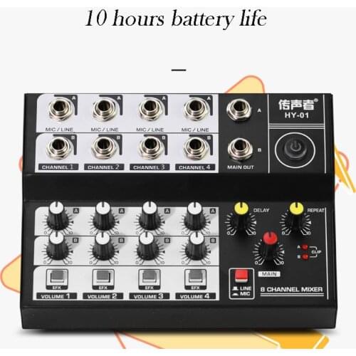 Mini Mixing Audio Sound Mixer 8 Channel Karaoke Microphone Amplifier Console Mini Mixing Audio Sound Mixer