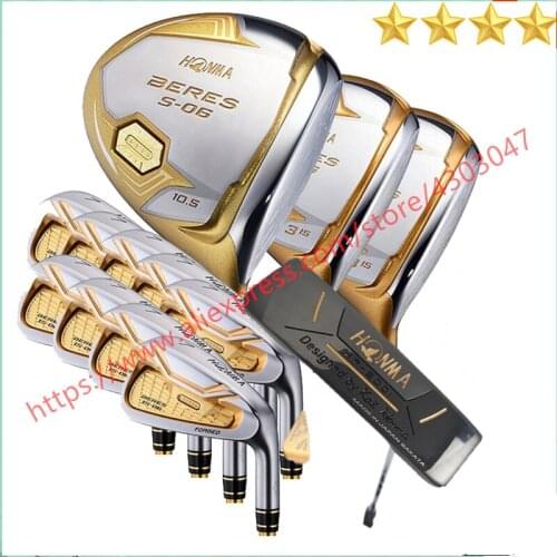 Golf Club Set HONMA S-06 4 Star Golf Full Set Driver Driver Fairway Wood Irons Putter Graphite Bushing Without Bag