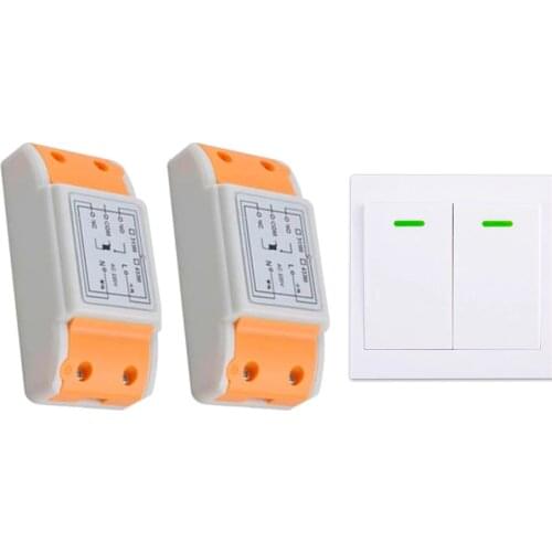 New AC 220 V 1CH Wireless Remote Control Switch System Receiver + Wall Panel Remote Transmitter Sticky Remote Smart Home Switch