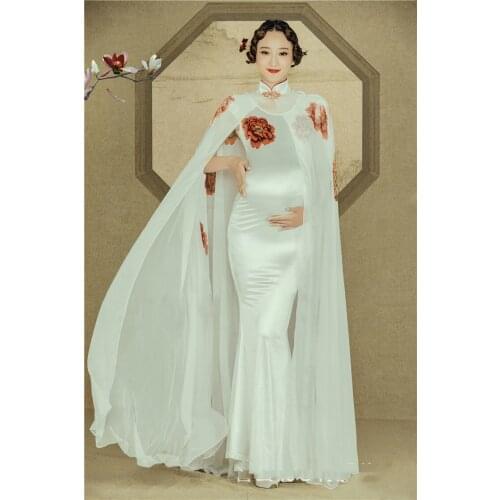 Maternity Photography Props Pregnancy Clothes Maxi Maternity photography Dress Cotton Maternity Dress For photography Props