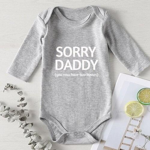 Baby Girl Clothes Printing Sorry Daddy Newborn Girl Outfit Boy Clothing Autumn Jumpsuit Toddler Girls Winter Costume Rompers