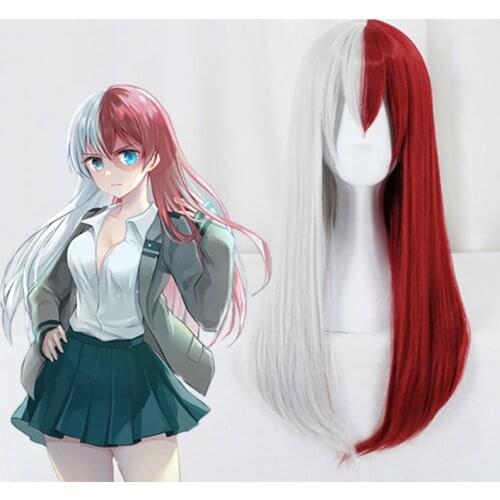 Anime My Hero Academia Cosplay Wig Shouto Todorok Cosplay Wigs Heat Resistant Synthetic Halloween Boku No Hero Academia Deku Wig