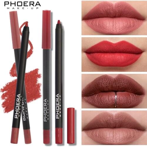 13 Colors Fog Surface Lip Liner Matte Waterproof Lipstick Pen Makeup Longwearing Wooden Stereo Lip Liner Pencil Cosmetic TSLM1