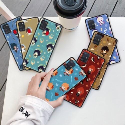 Cute Genshin Impact Case For Samsung Galaxy A51 A71 A21s A31 A52 5G A41 A12 A11 A02s A32 A72 ShockProof Soft Phone Coque Funda