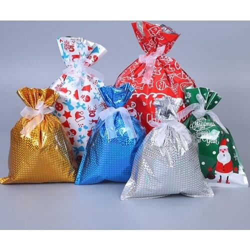Christmas Candy Gift Bag Decorations Floral Print Dried Fruit Snacks Bag Souvenir Bag Christmas Festival Party Decor