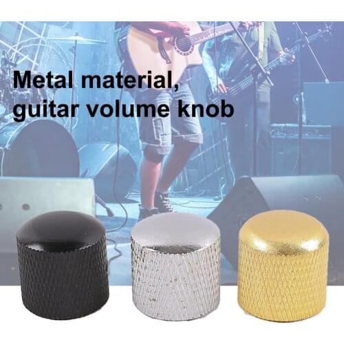 Potentiometer Knob Sturdy Wear-resistance Metal Rotary Electric Guitar Volume Knob for Basses Portable Guitar Tone Control Knob
