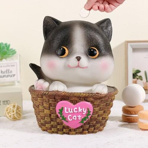 Cute Small Piggy Bank Lucky Cat Creative Coin Piggy Bank Safe Childrens Birthday Gift Adults Alcancia Home Furnishings EB5CXG