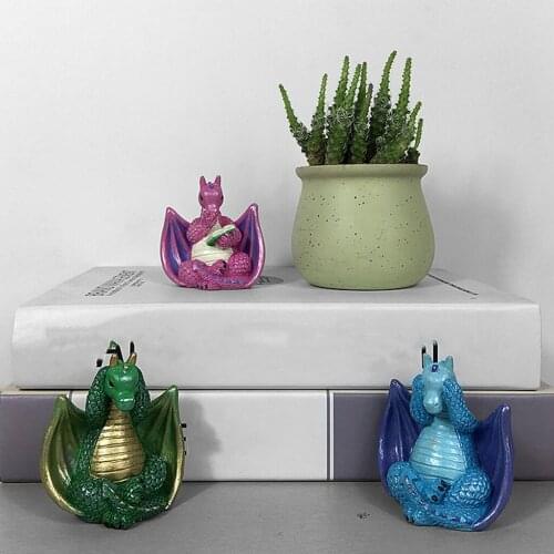 Dragon Statue Little Fairy Dinosaur Garden Ornaments Living Room Figurines Yoga Yard Sculpture Office Farmhouse Home Art Decor