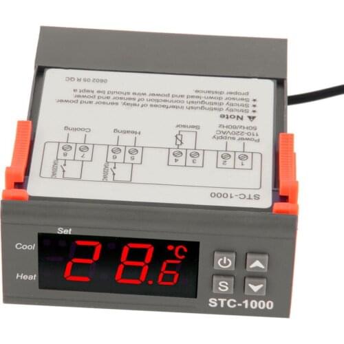 Newest Temperature Controller Thermostat Aquarium STC1000 Incubator Cold Chain Temp Wholesale Laboratories Temperature
