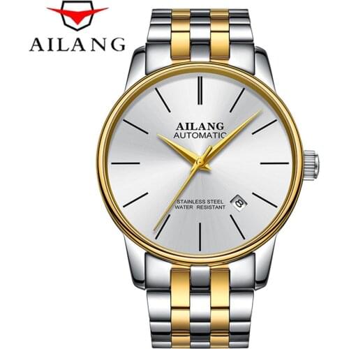 AILANG Ultra-thin Series Automatic Mechanical Watch Simple Fashion Style Mens Watches Top Brand Luxury Business Wristwatch Men