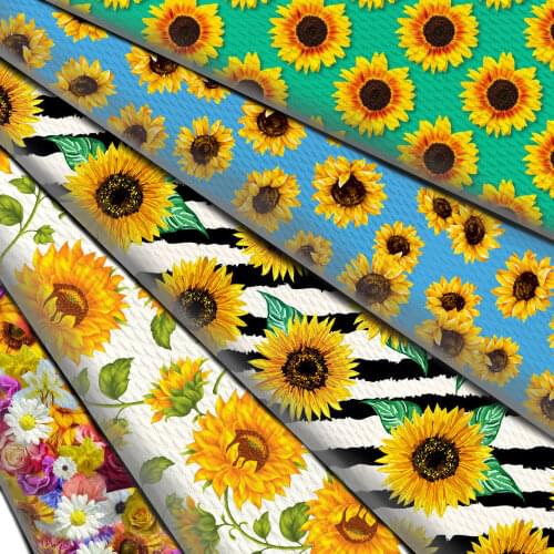 Spring Flower Sunflower Printed Liverpool Fabric Tissue Sewing Quilting Spandex Bullet Fabrics Needlework Material DIY Handmade