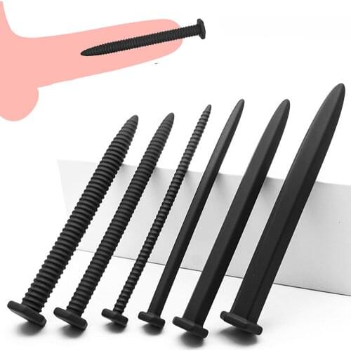 6Pcs Soft Silicone Screw Urethra Catheter Penis Urethral Insert Horse Eye Plug Dilator Delay Ejuaculation BDSM Sex Toys For Men