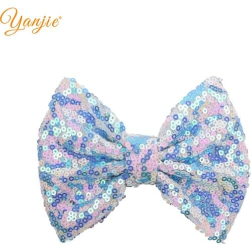 YANJIE 10pcs/lot 2021 New Arrival 5" Sequins Hair Bow Princess Barrette Fashion DIY Hair Accessories For Girl Hair Clip Headwear