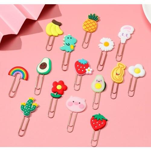 1/2Pc Animal Bookmarks Flower Paper Clips Cartoon Clip Holder Bookmark Binder Organizer School Office Stationery Accessories