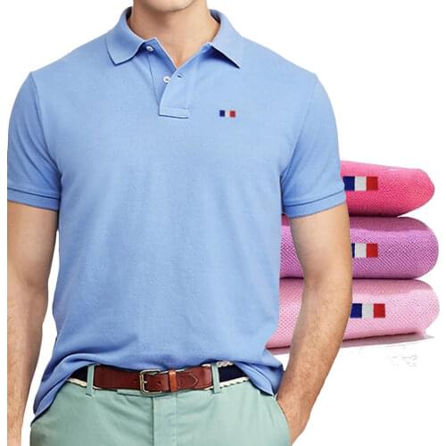 S-5XL Summer High Quality Mens Polos Shirts 100% Cotton Casual Short Sleeve Polos Homme Embroidery Fashion Lapel Male Tops S-5XL