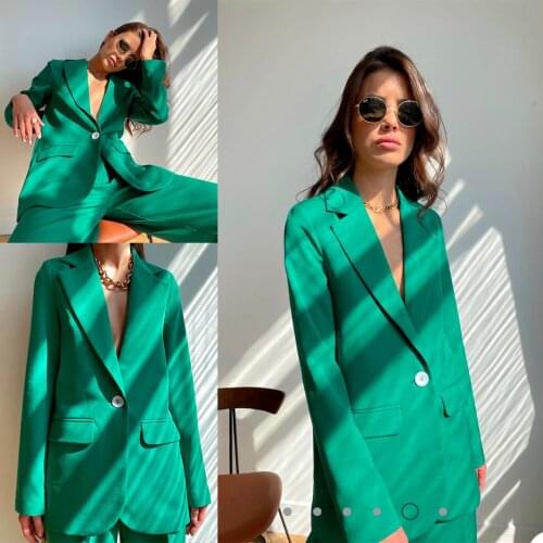 Fashion Lady Blazer Suits 2 Pieces Set Casual Women One Button Pocket Jacket Sexy Streetwear Photoshoot Daily Coat