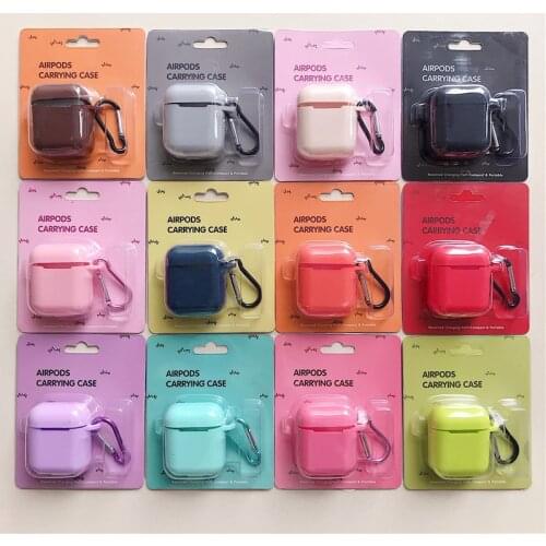 Liquid Silicone Case for Airpods 1 2 Shockproof Earphone Protective Cover Waterproof Cute Headset Accessories with Keychain