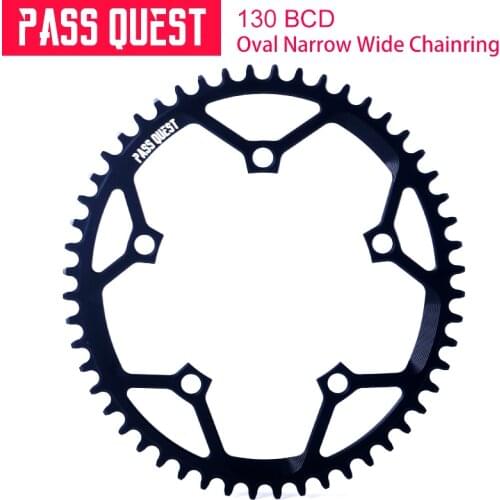PASS QUEST 130BCD Oval Bicycle Chain Link MTB Bicycle Sprocket 42T -52T Bicycle Chainring ultralight bicycle accessories