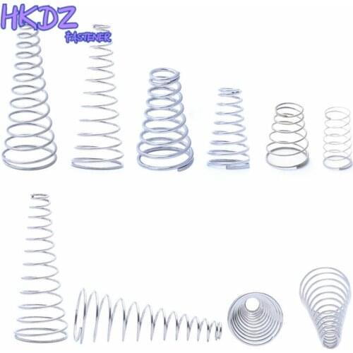 5Pcs Tower Springs Conical Cone Compression Spring 304 Stainless Steel Taper Pressure Spring Wire Diameter 0.4-0.8mm