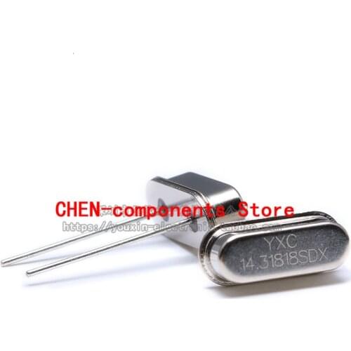 10pcs in-line passive crystal oscillator 14.31818MHz 20ppm 20PF X49SD1431818MSD2SC