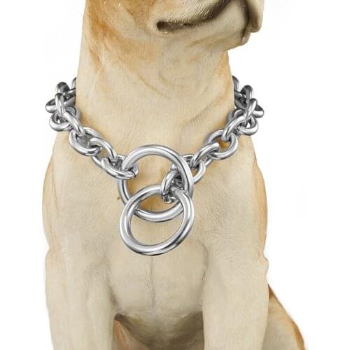 15MM Never Fades Charming Stainless Steel Silver Color Smooth Dog Cuban Curb Chain Pet Collar Choker Necklace 12-32"High Quality