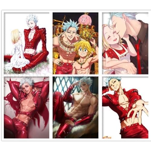 5D DIY Diamond Painting Anime The Seven Deadly Sins Nanatsu No Taizai Ban X Elaine Diamond Embroidery Cross Stitch Home Decor