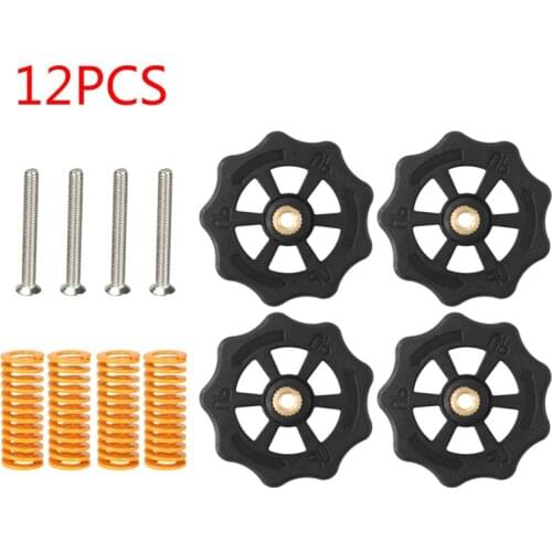 8Pcs M4 Screws Nut 3D Printer Upgraded Aluminum Hand Twist General Type Leveling Nuts Hot Bed Springs Wheels Hardware Fasteners