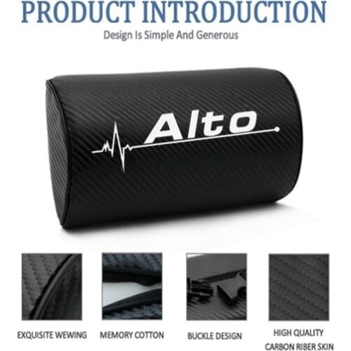 Car neck pillows both side carbon fiber single headrest case for Suzuki Alto car styling Accessories