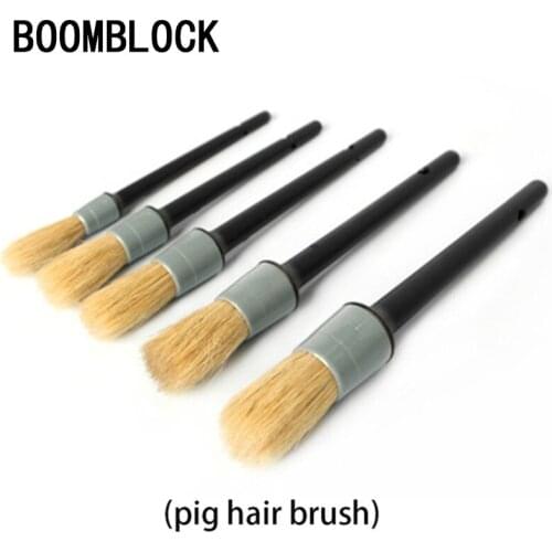 Car Styling Car Detailing Brush Soft Bristle Wood Handle Cleaning Tools For Mercedes Benz W211 Volvo S60 XC90 Subaru Forester XV