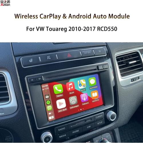 AZTON Android Auto iPhone Wireless CarPlay Upgrade For Volkswagen Touareg RCD550 Radio IOS CarPlay Multimedia Interface