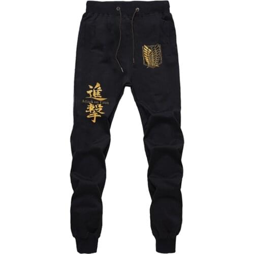 Students Straight Pants Summer Fashion Sports Breathable Attack on Titan Sweat Beach Jogger Fitness Long Trousers