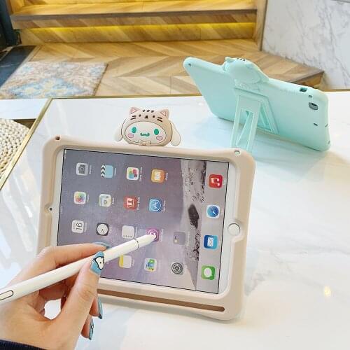 For iPad 10.2 7th iPad 9.7 2018 2017 Kids Case Pro 9.7 10.5 Silicon Cover For Mini 1 2 3 4 5 Air 1 2 3 stand cases with Pen slot