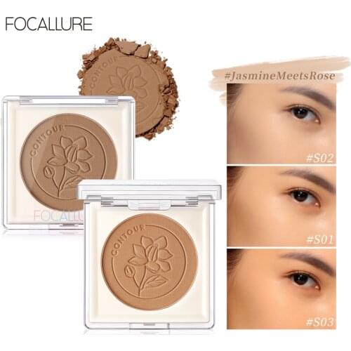 FOCALLURE Wholesale Rose Flower Soft Powder Waterproof Glow Face Contour Bronzer Shimmer Makeup Long-lasting Contouring Palette