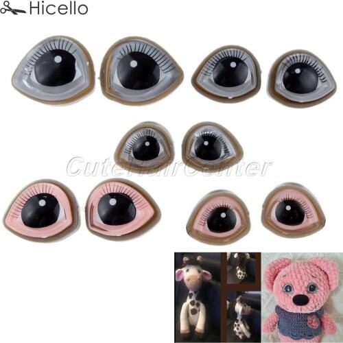 10sets Plastic Eyes+Washers Safety eye Doll accessories DIY Handmade Craft Puppets Teddy Bear Plush Animal Stuffed Toy Pink Grey