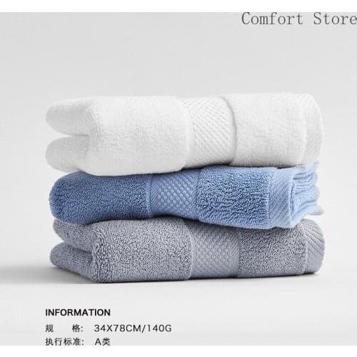 Hotel Large Towel Pure Cotton Face Washing Household Soft Adult Cotton Water Absorption Thickening Facial Towel 3 Pieces B5T58