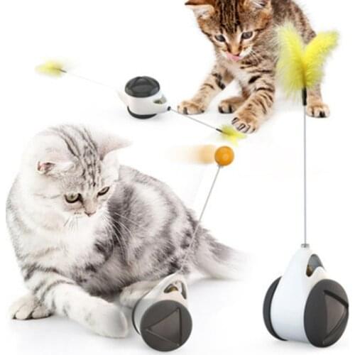 Pet Teasing Interactive Cat Toy Spin Mode with Wheels and catnip Pet Cat Ball Toy Funny Pet Game Cat Supplies No Battery Needed